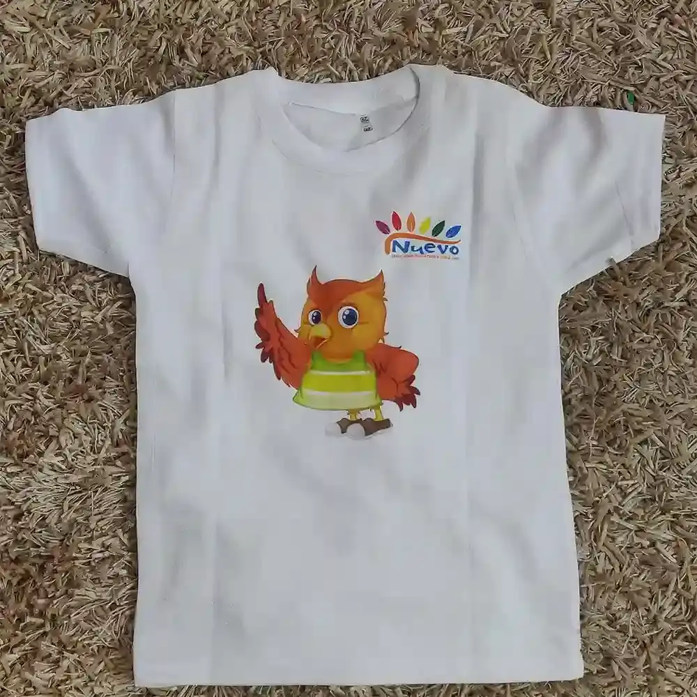 T-shirt for School Kids-Logo and Name Behind
